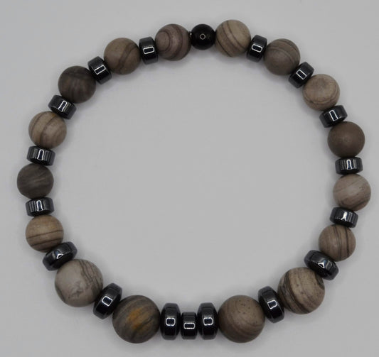 Weimaraner rondelle beaded bracelet