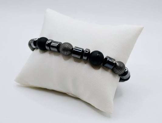 Black tibetan men's bracelet