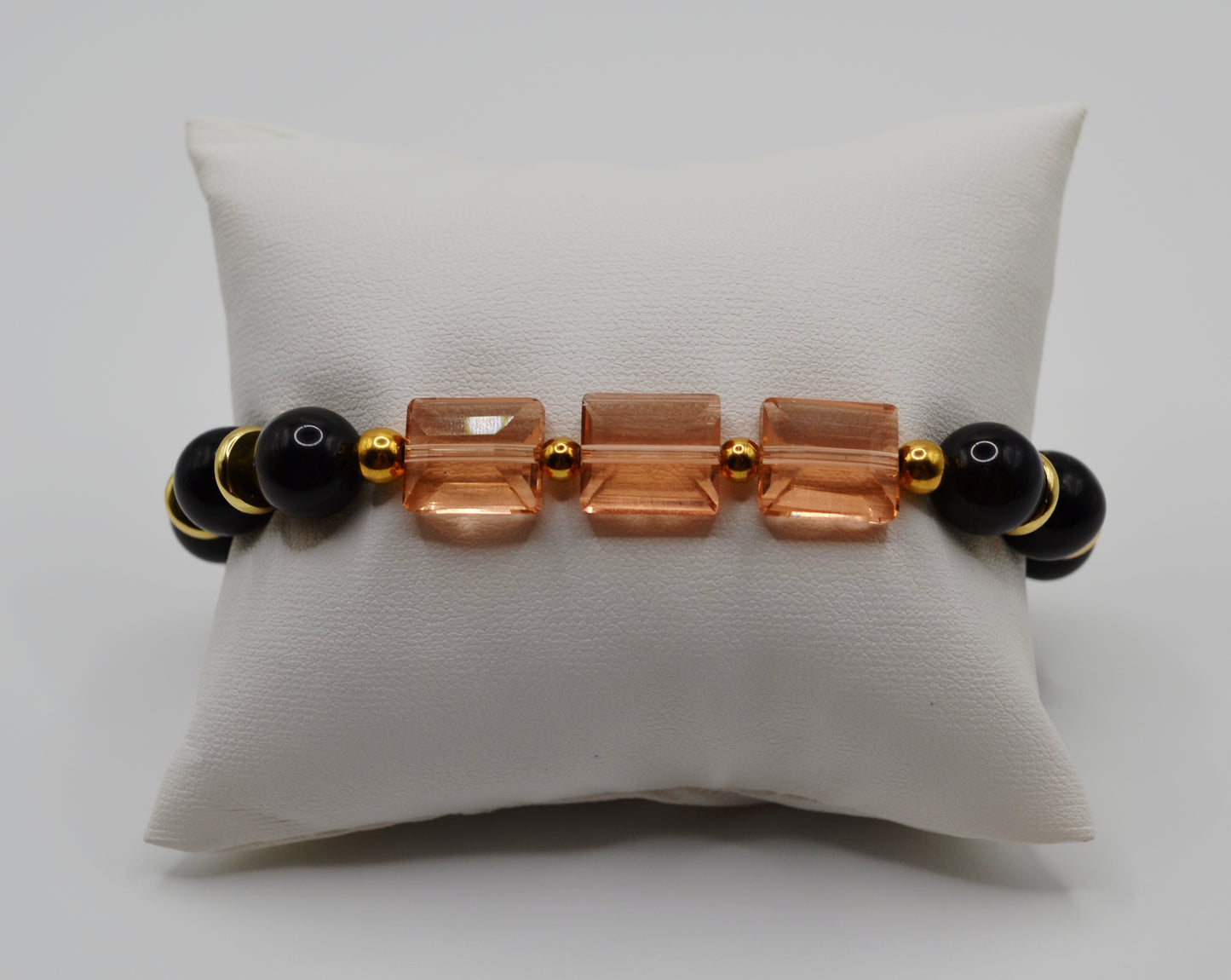 Rectangle faceted glass beaded bracelets