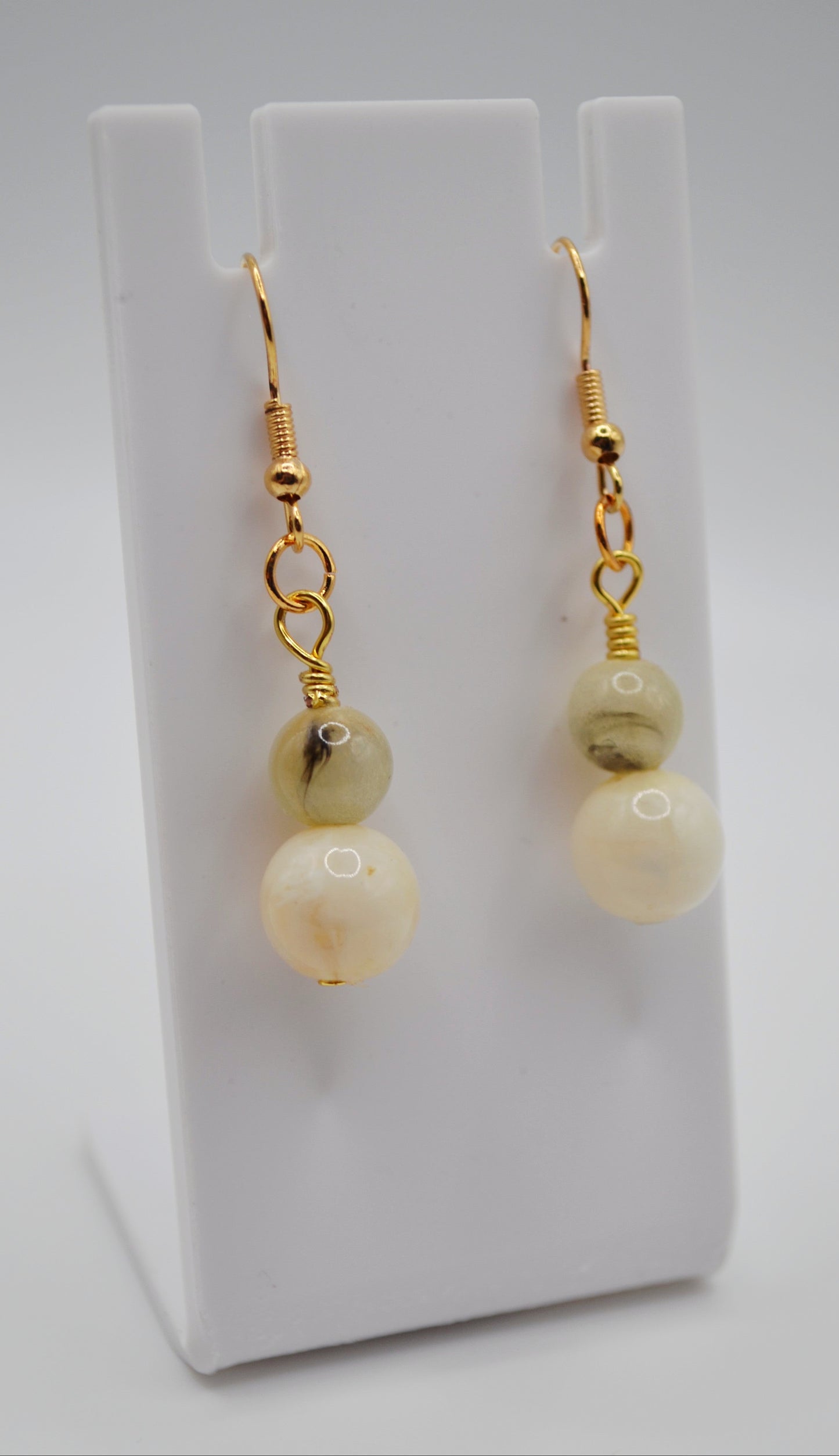 Neutral glass earrings