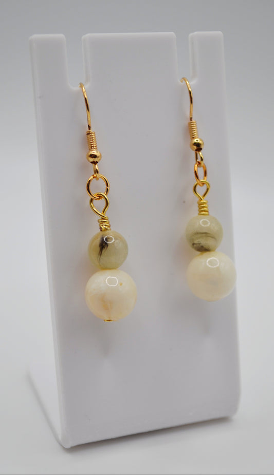 Neutral glass earrings