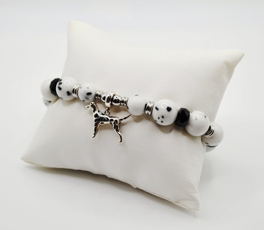 Dalmatian crystal beaded bracelet