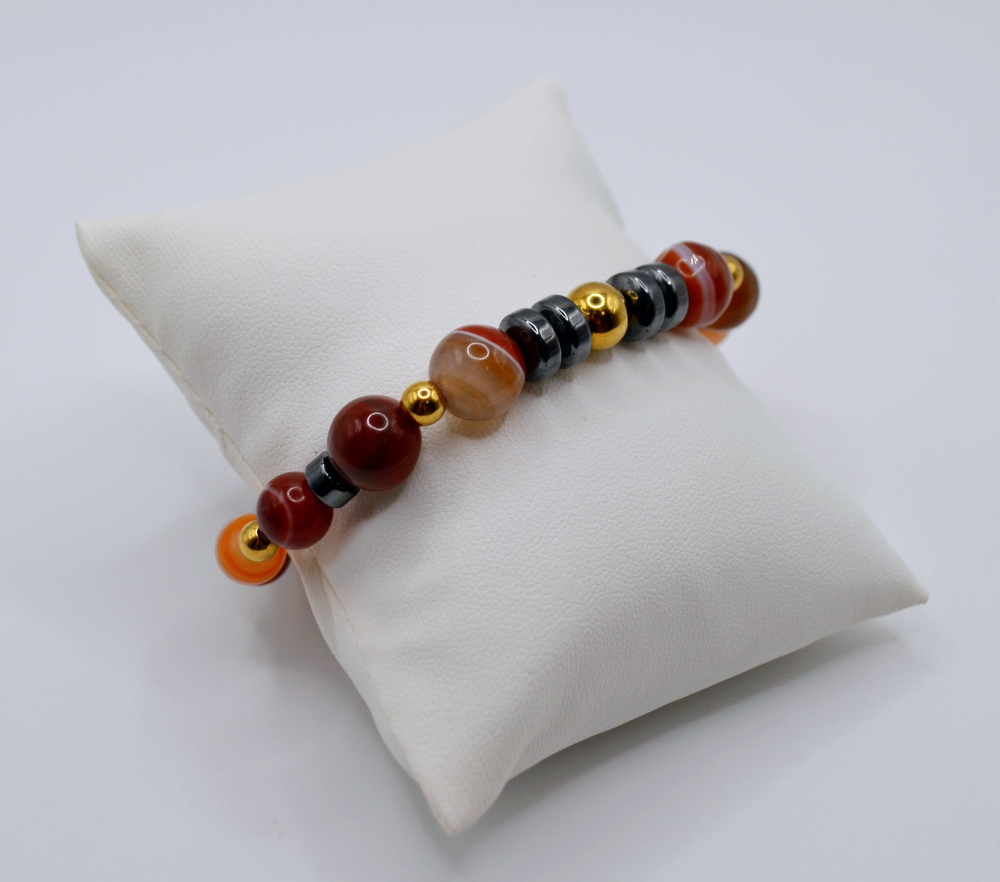 Vizsla rondelle and silver bracelet