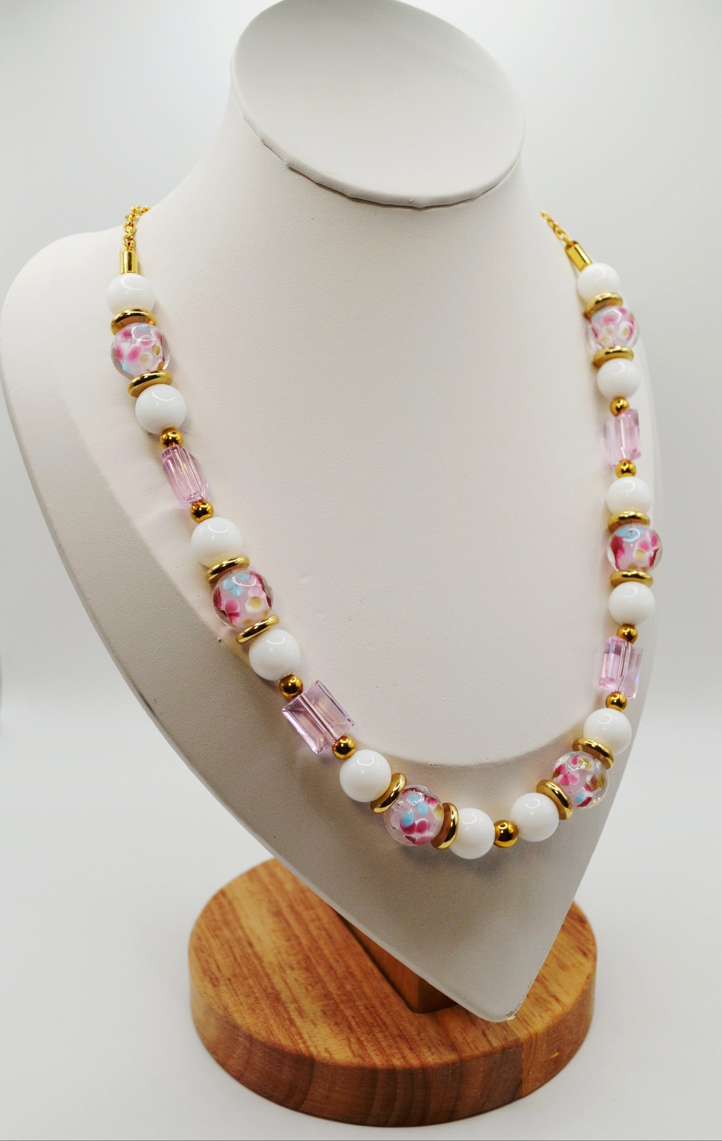 Pink floral necklace