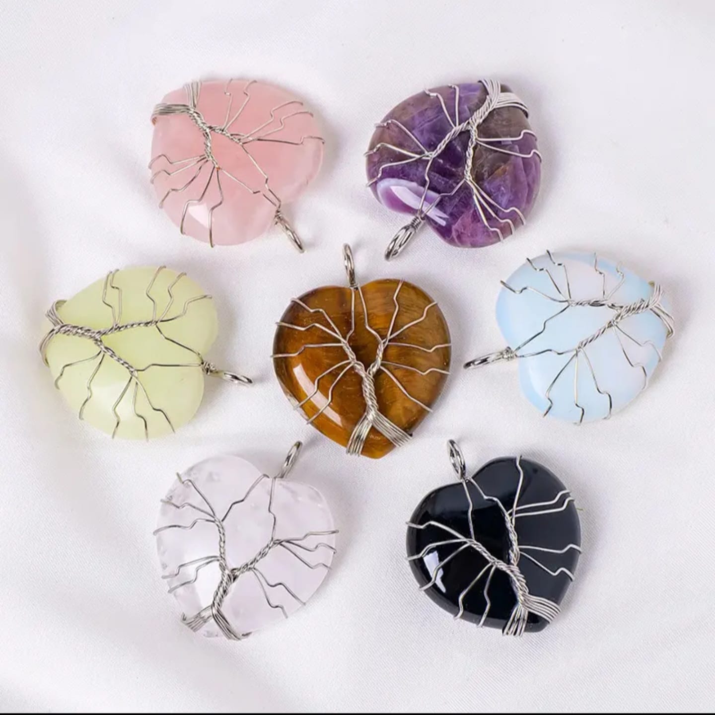 Tree of life heart pendant necklaces