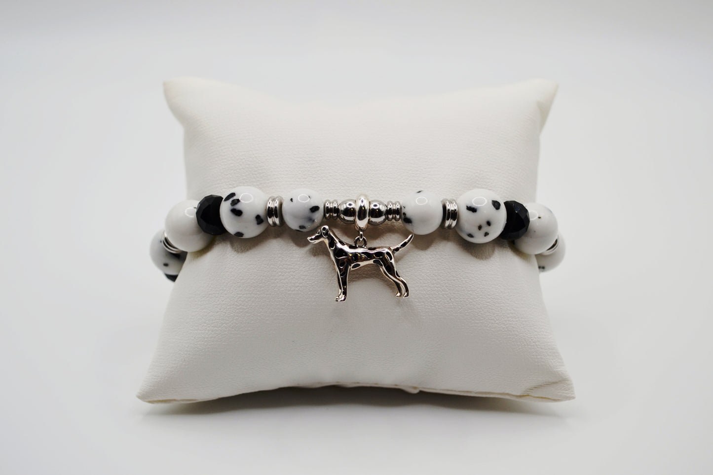 Dalmatian crystal beaded bracelet