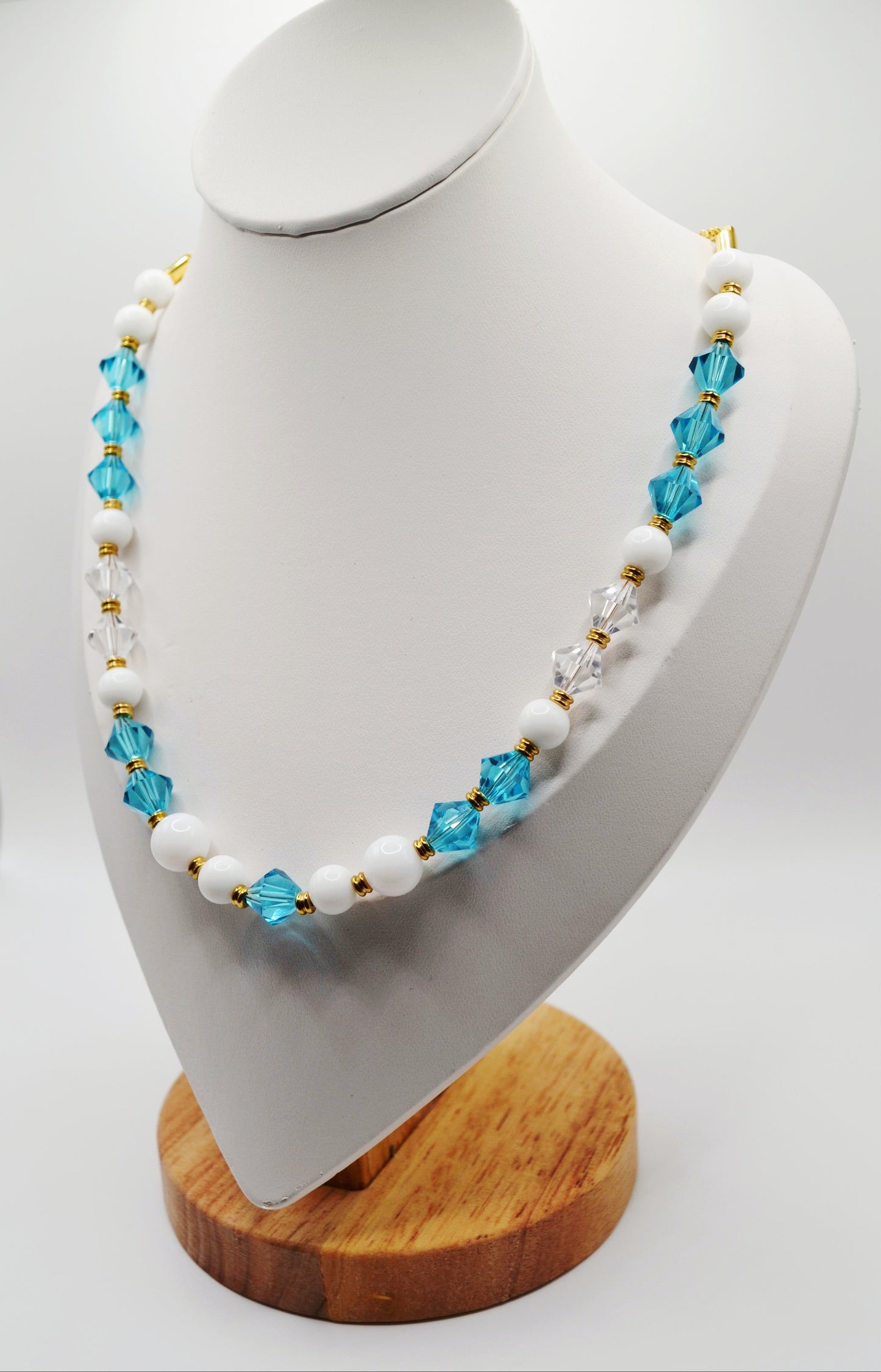 Sky blue beaded necklace