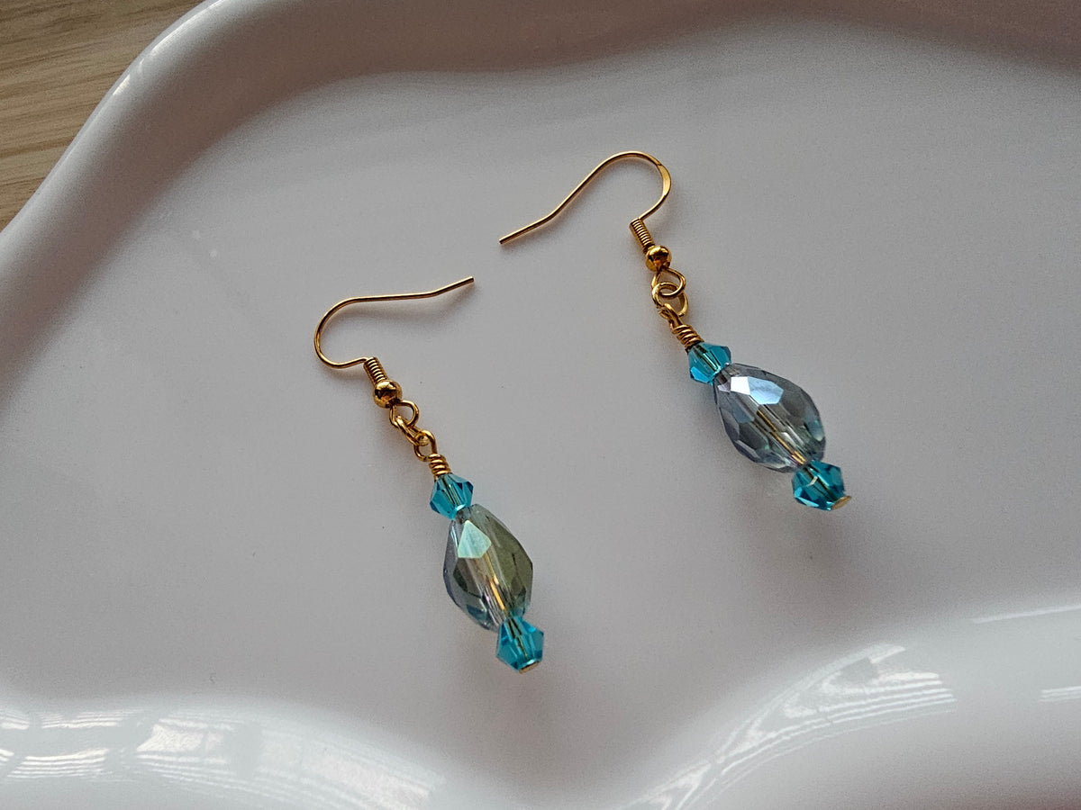 Light blue crystal drop earrings