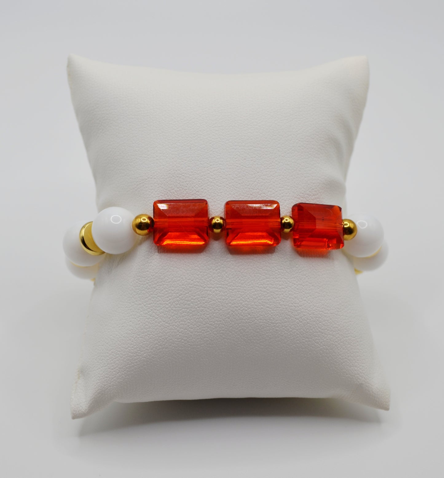 Rectangle faceted glass beaded bracelets