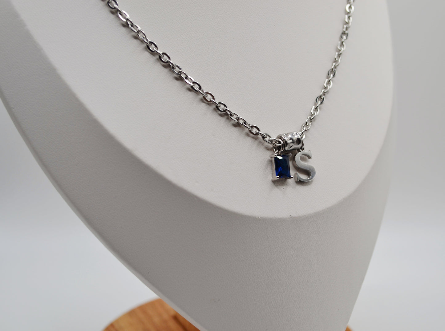 Birthstone and letter charm necklaces