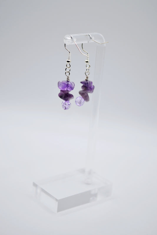 Amethyst natural stone earrings