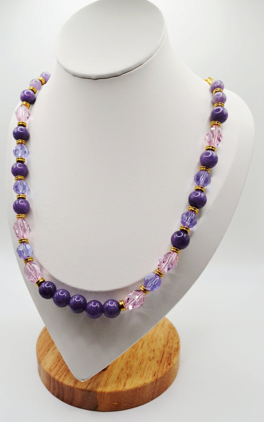 Lavender and pink necklace gold edition