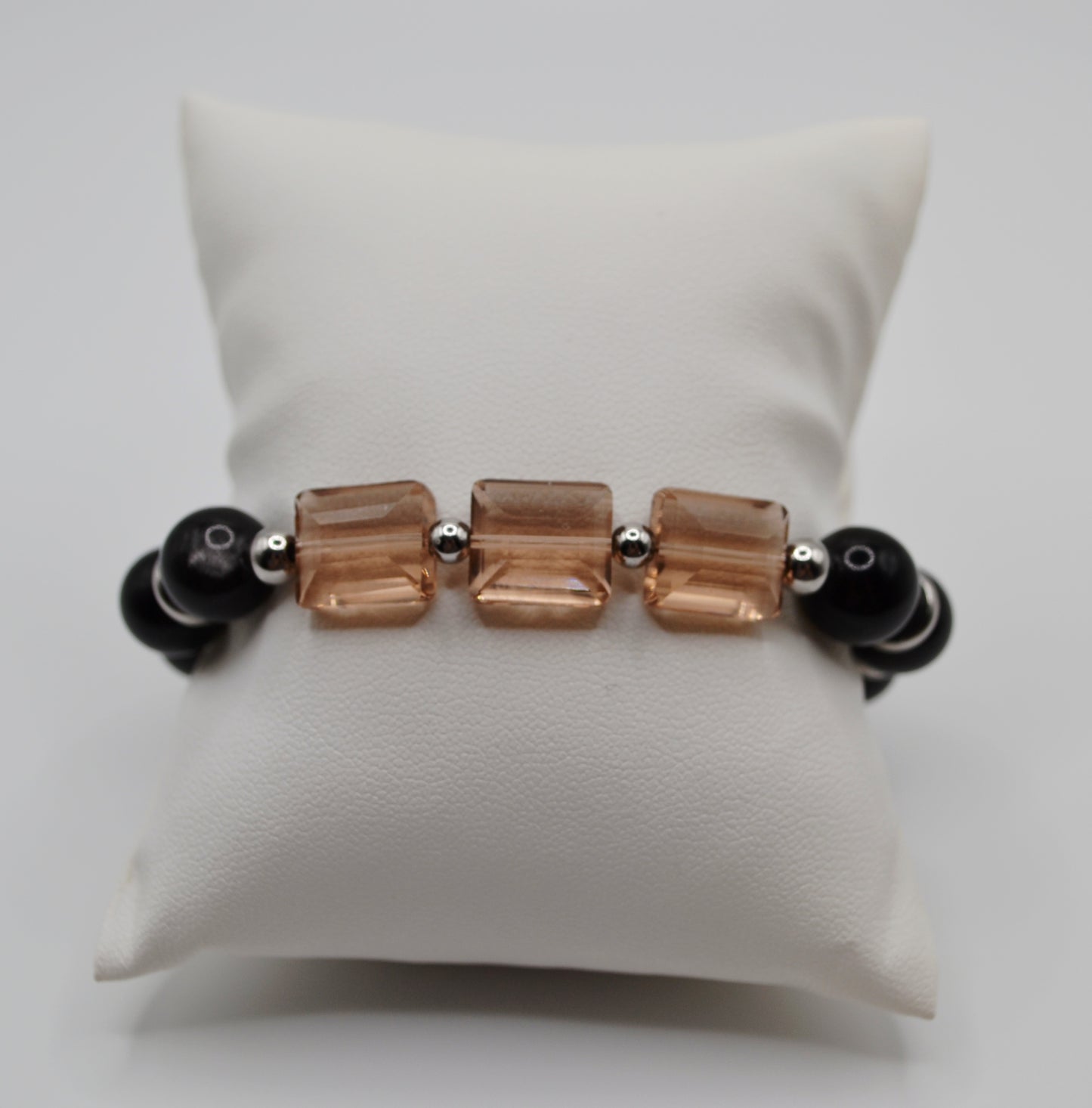 Rectangle faceted glass beaded bracelets