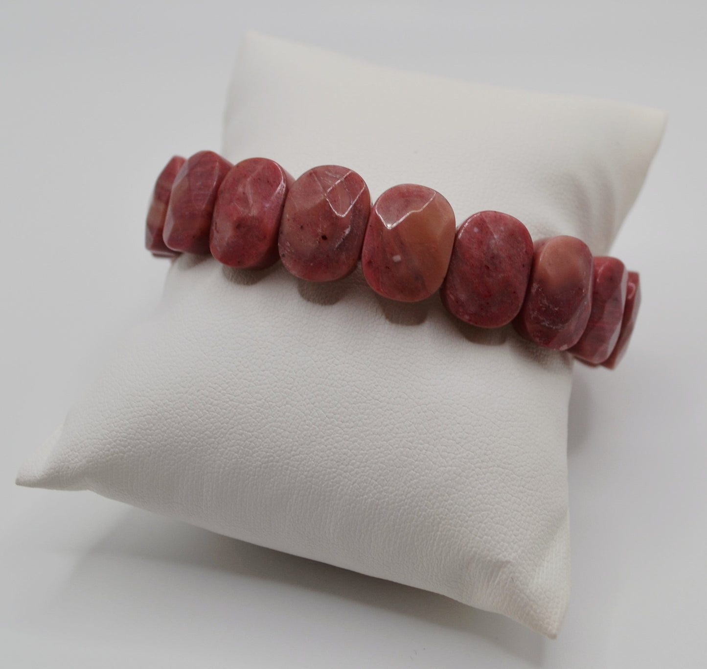 Facted rectangle stone oval beaded bracelets