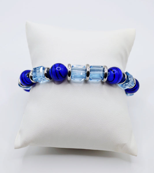 Striped glass beaded bracelets
