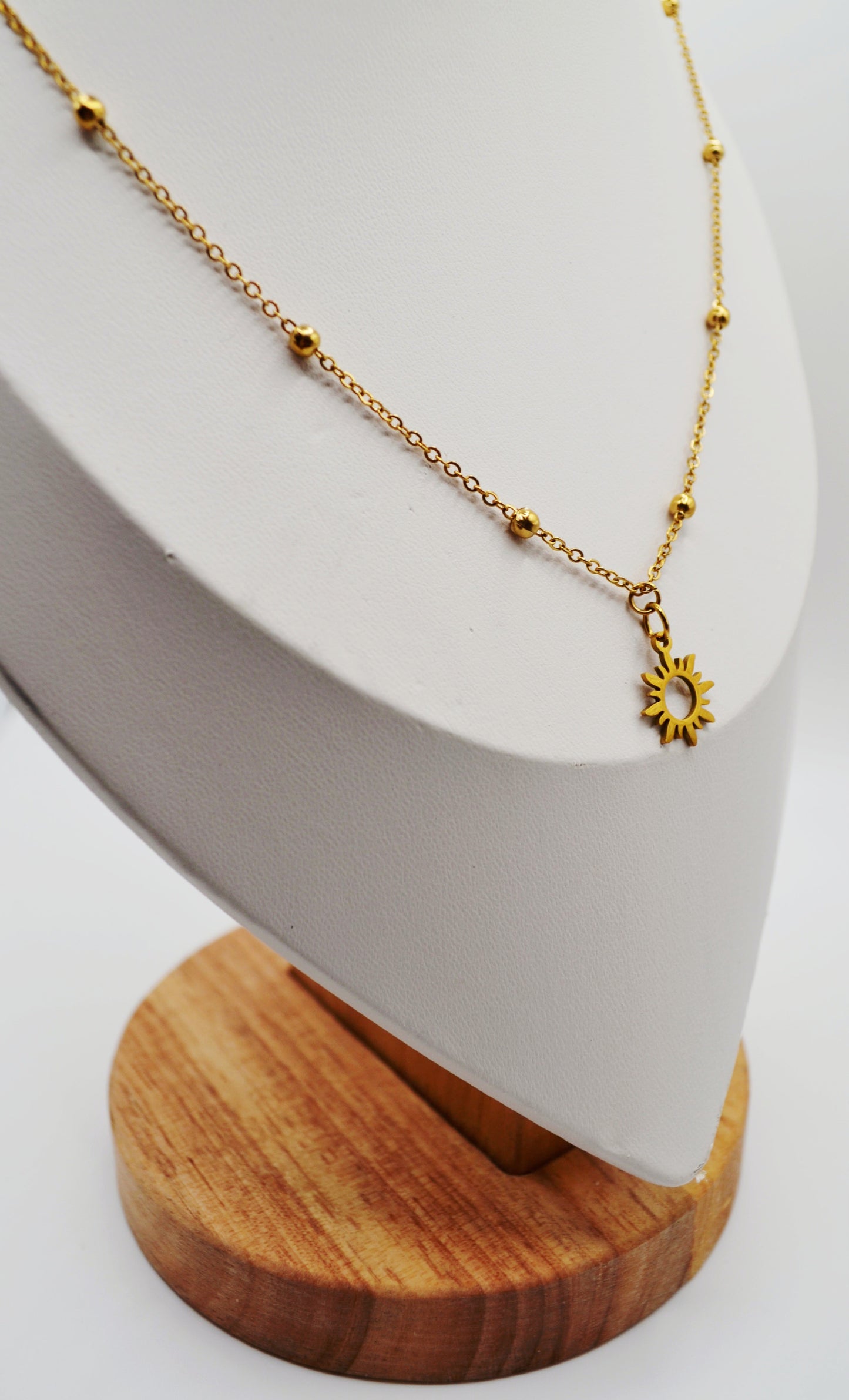 Open sun pendant necklaces