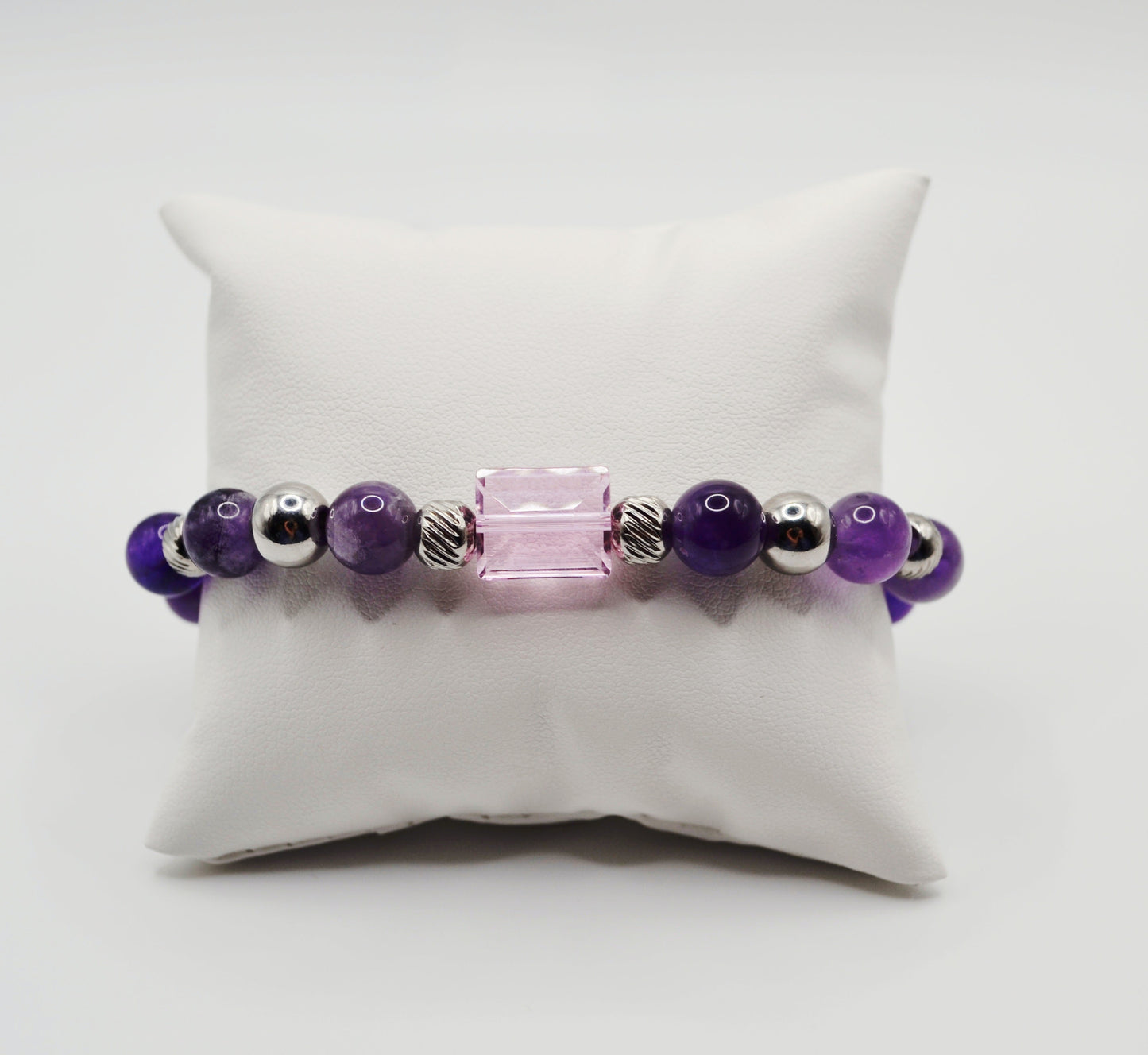 Amethyst beaded bracelet