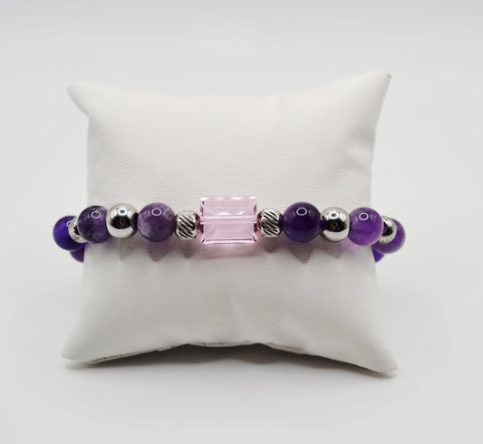 Amethyst beaded bracelet