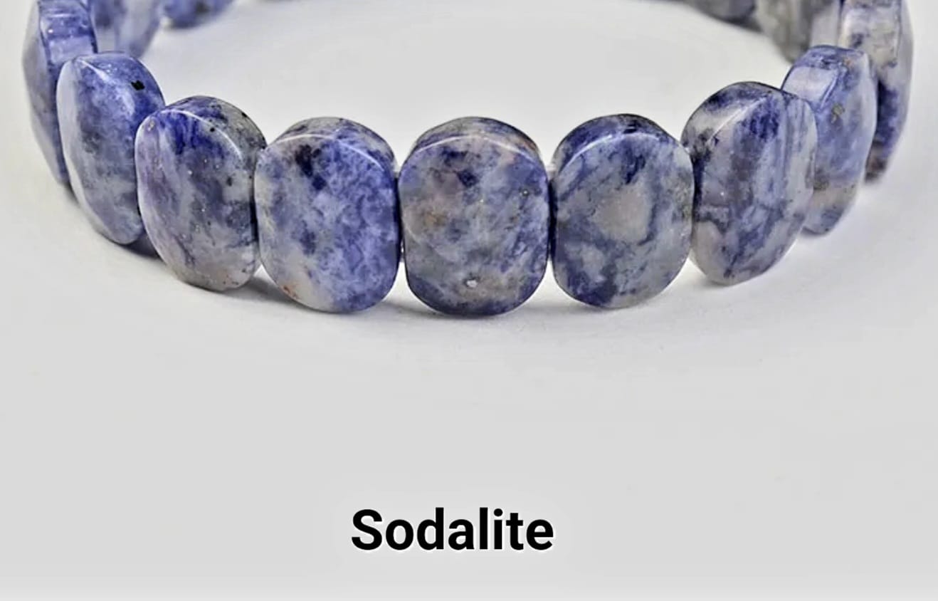 Facted rectangle stone oval beaded bracelets