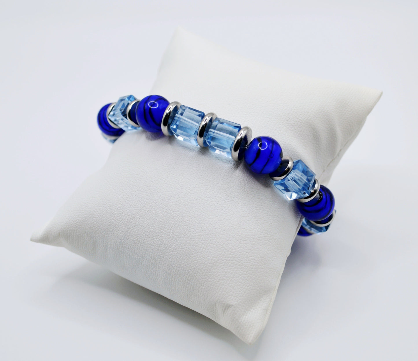Striped glass beaded bracelets