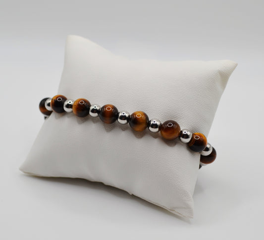 Tiger eye bracelet silver edition two