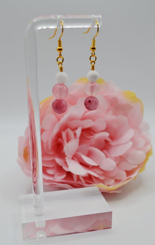 Red persian stone valentine's earrings