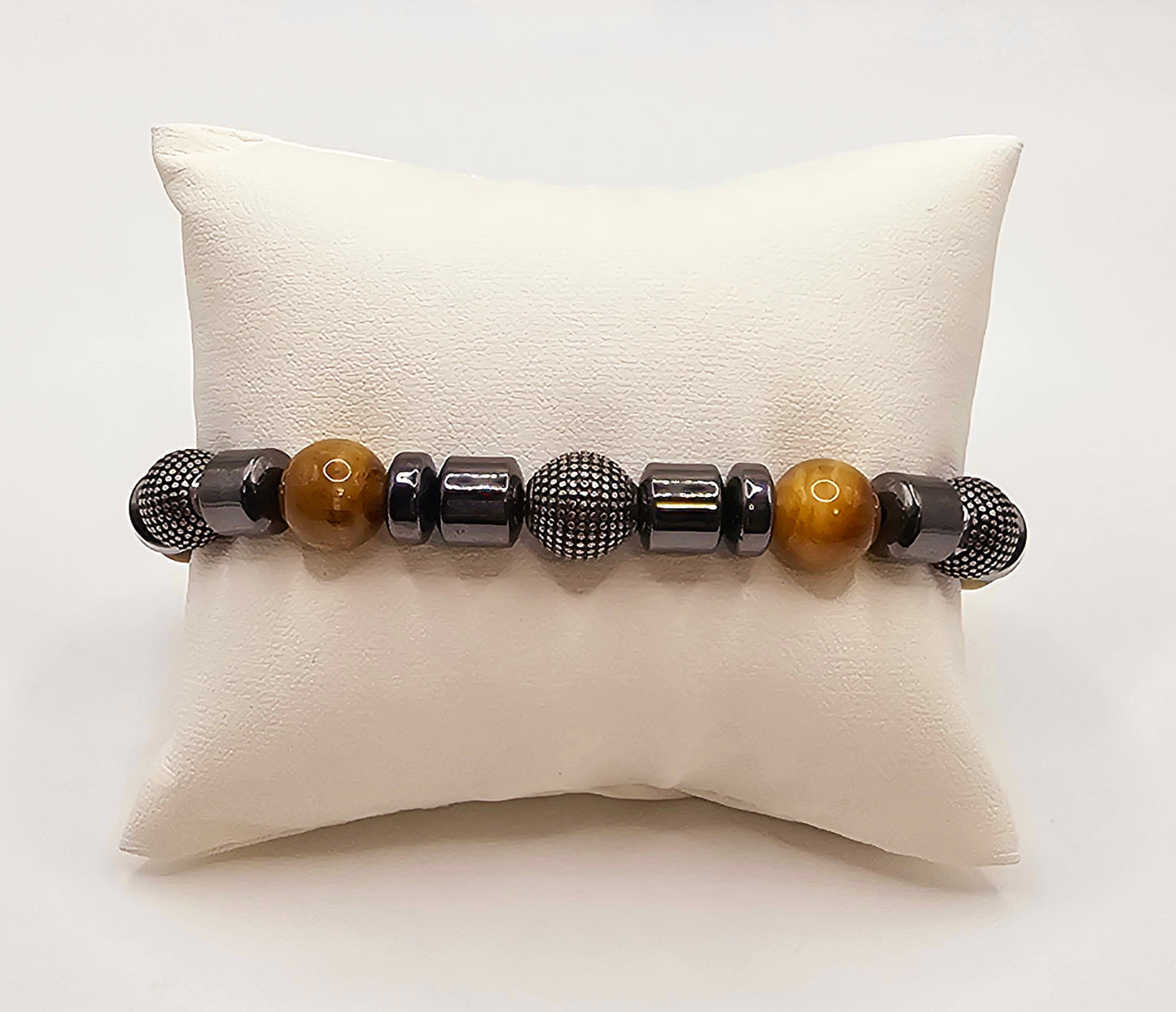 Yellow tiger eye men's bracelet