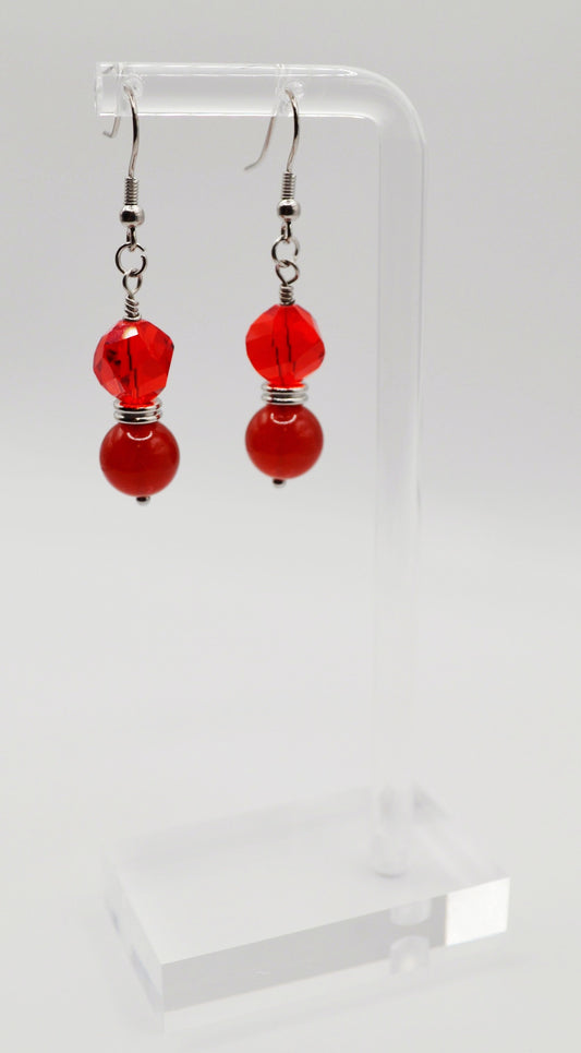 Red agate earrings
