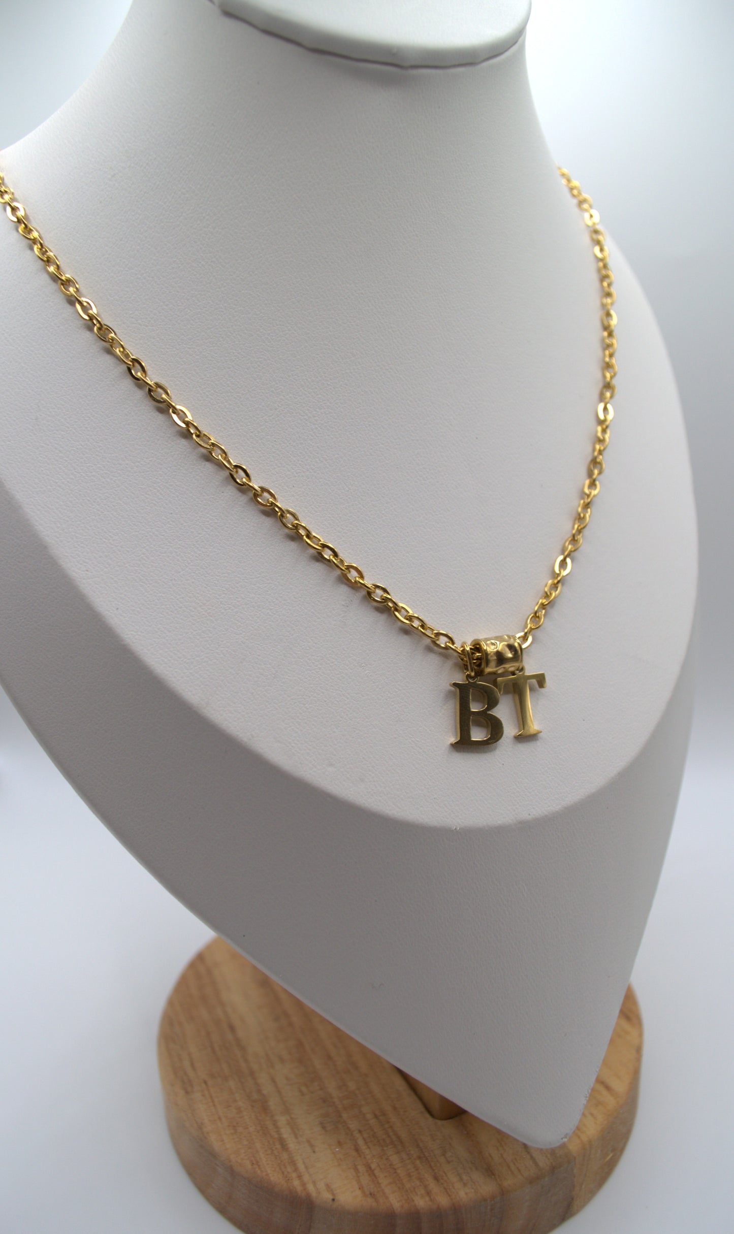 Birthstone and letter charm necklaces