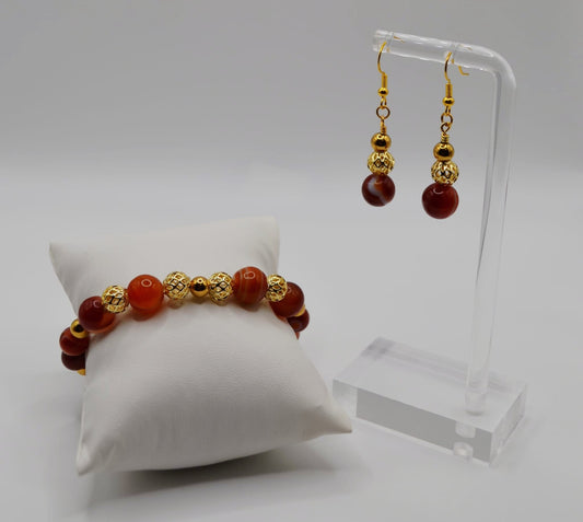Vizsla cage and gold beaded jewellery set