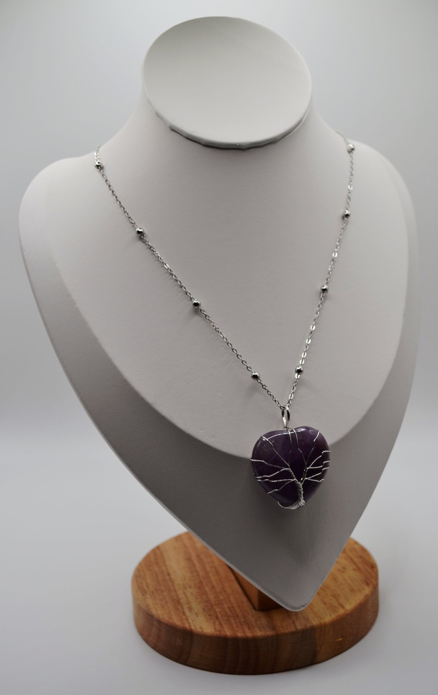 Tree of life heart pendant necklaces