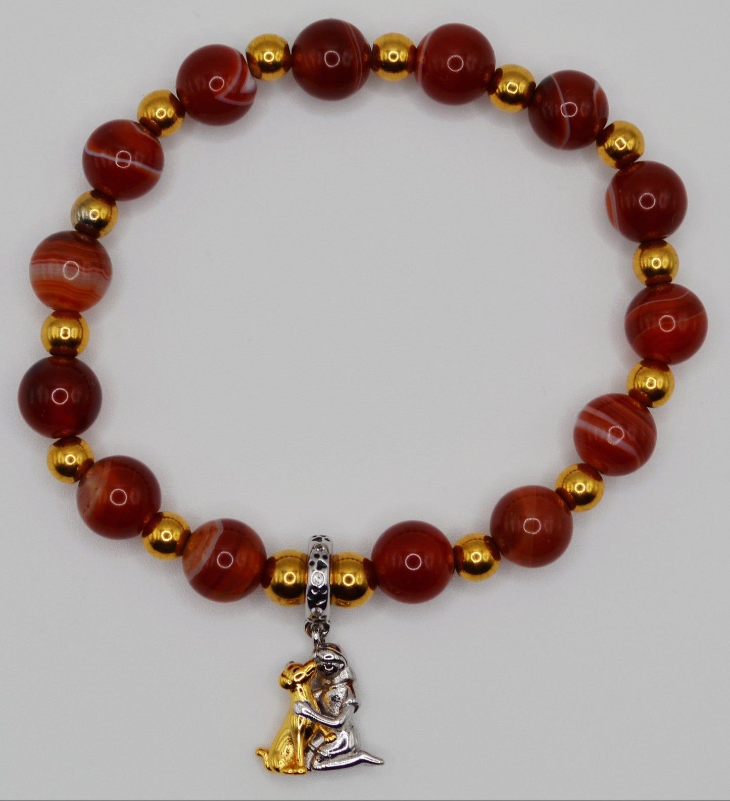 Vizsla dog and girl charm bracelet