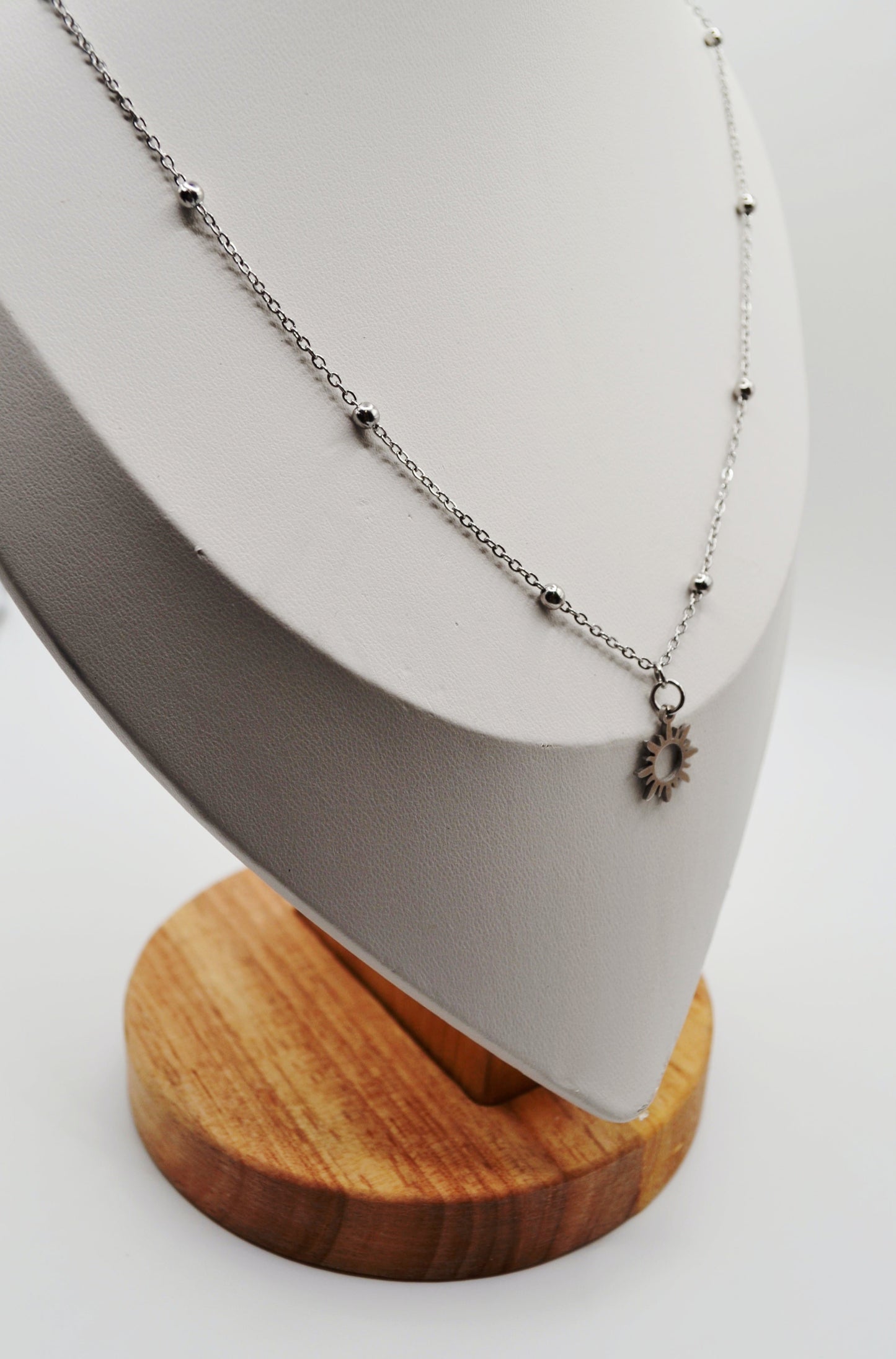 Open sun pendant necklaces