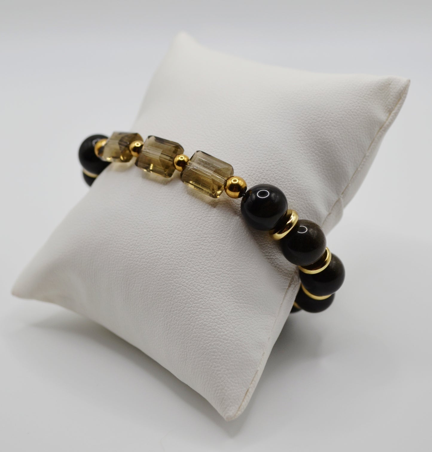 Rectangle faceted glass beaded bracelets