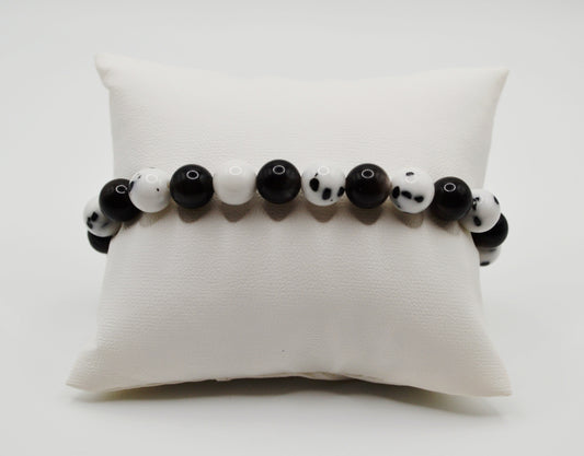 Dalmatian silver obsidian bracelet edition one