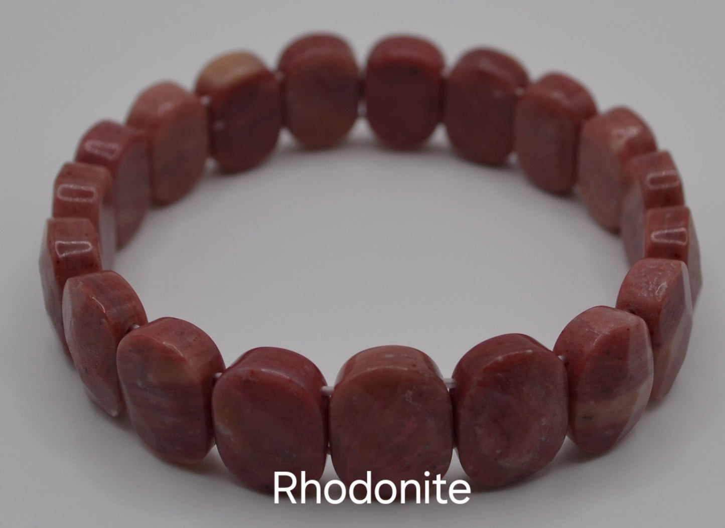 Facted rectangle stone oval beaded bracelets