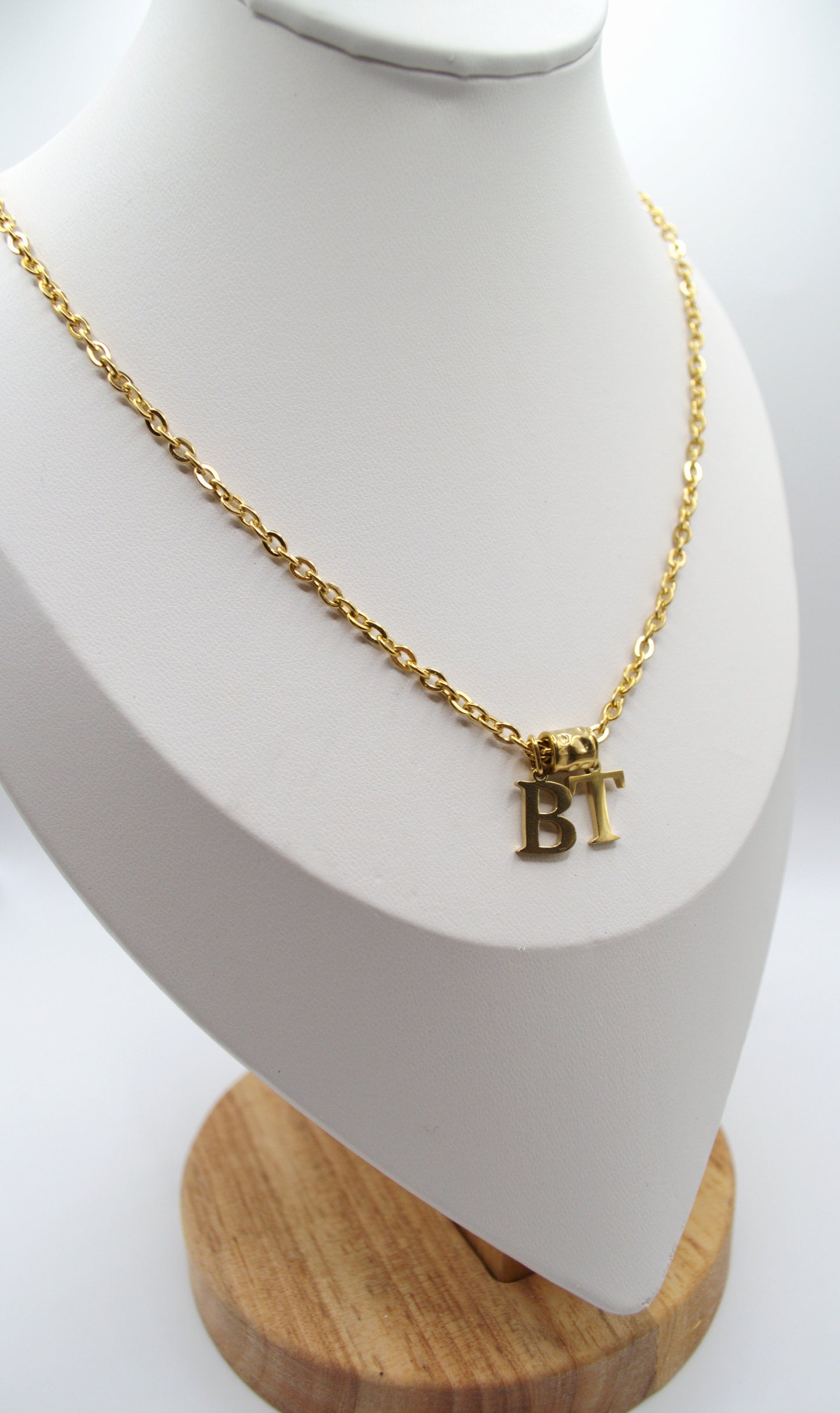 Birthstone and letter charm necklaces