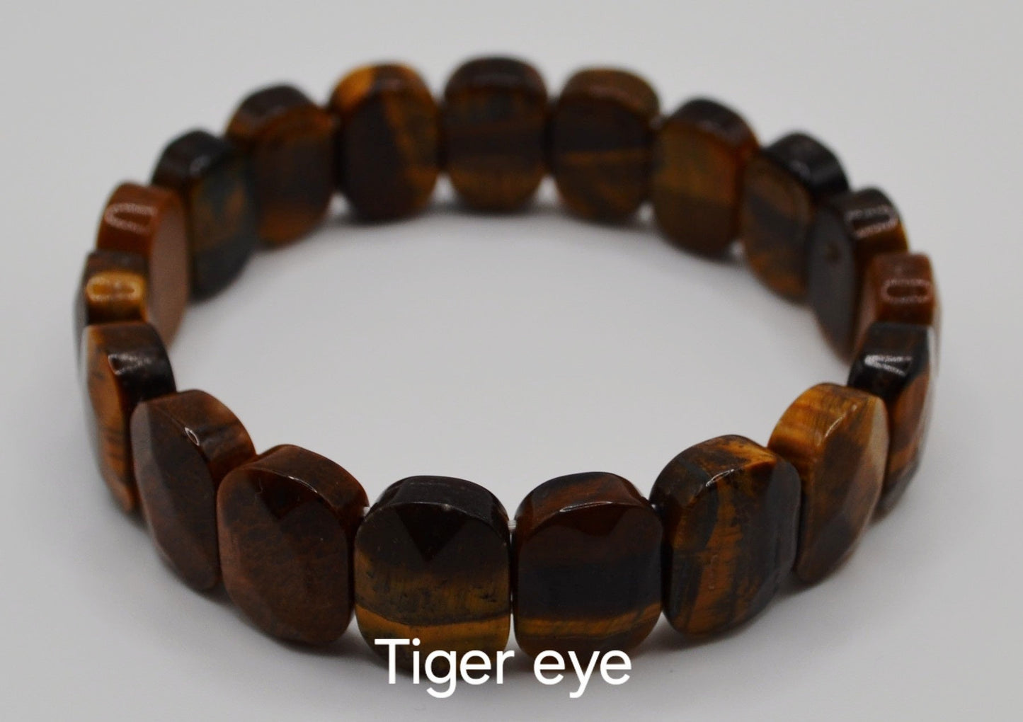Facted rectangle stone oval beaded bracelets