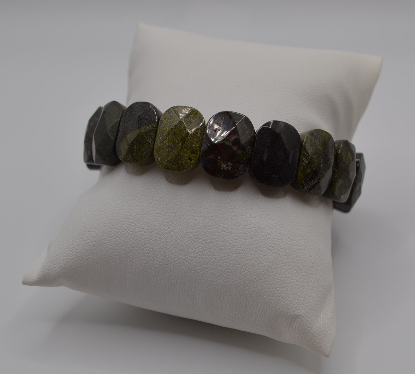 Facted rectangle stone oval beaded bracelets
