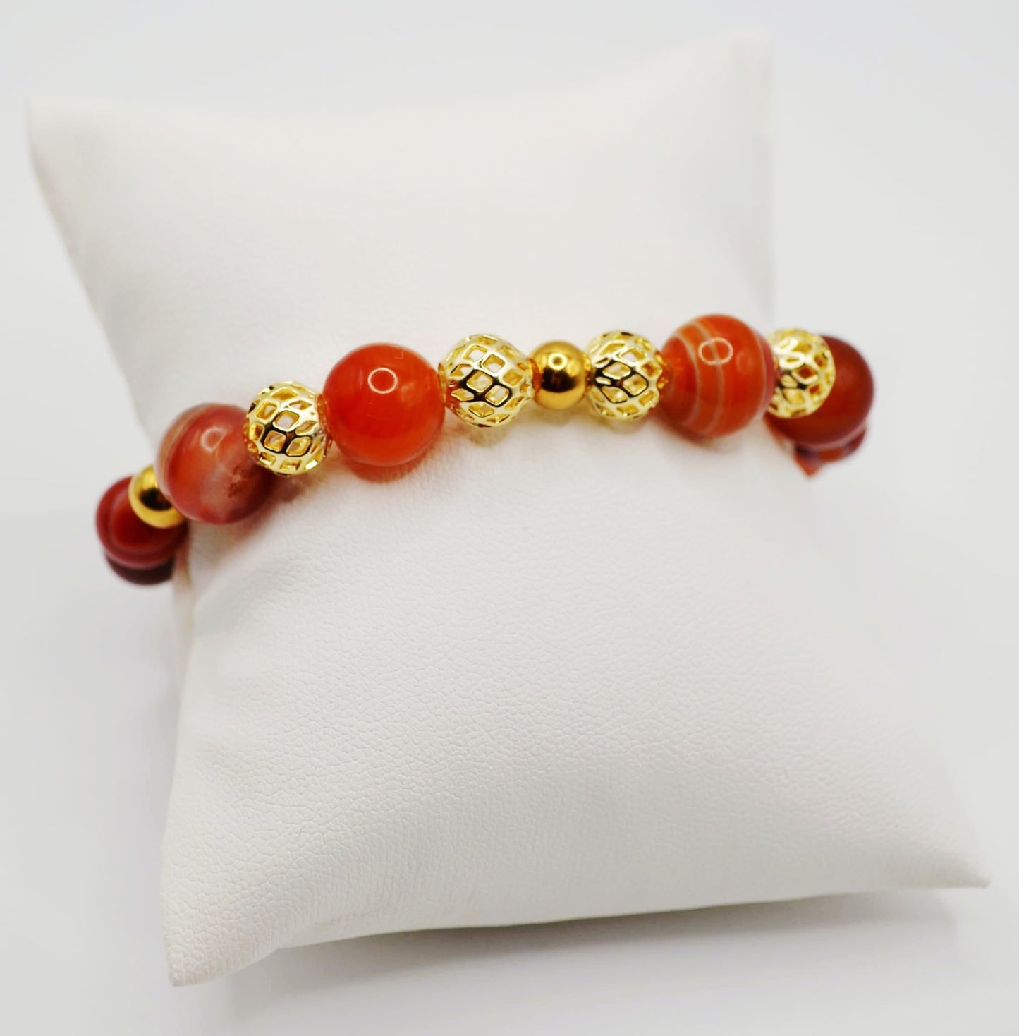 Vizsla cage and gold beaded bracelet