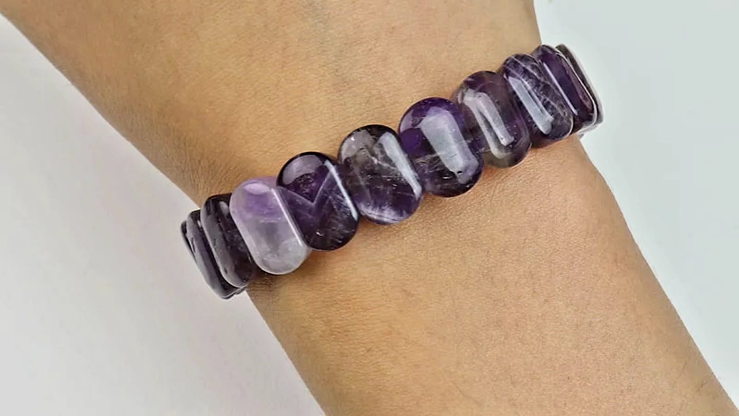 Facted rectangle stone oval beaded bracelets
