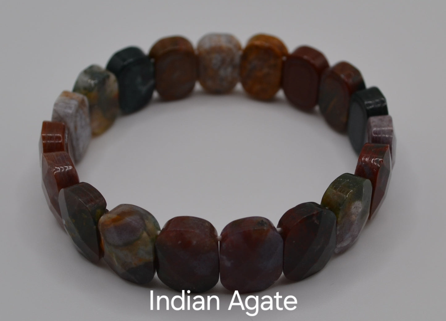 Facted rectangle stone oval beaded bracelets