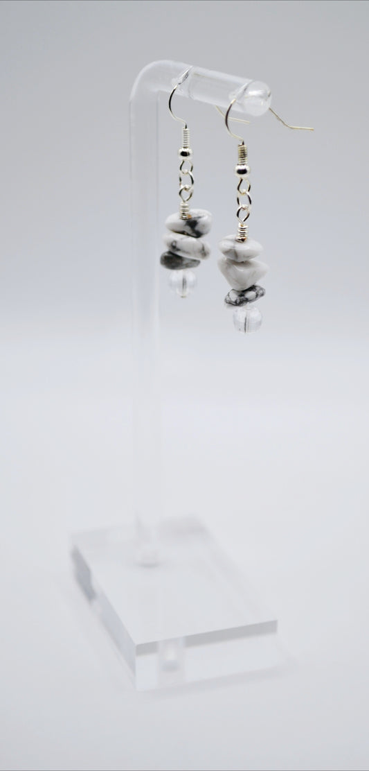 White howlite natural stone earrings