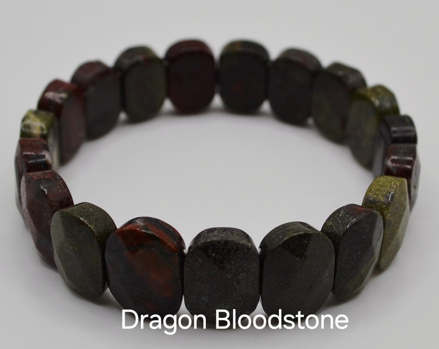 Facted rectangle stone oval beaded bracelets