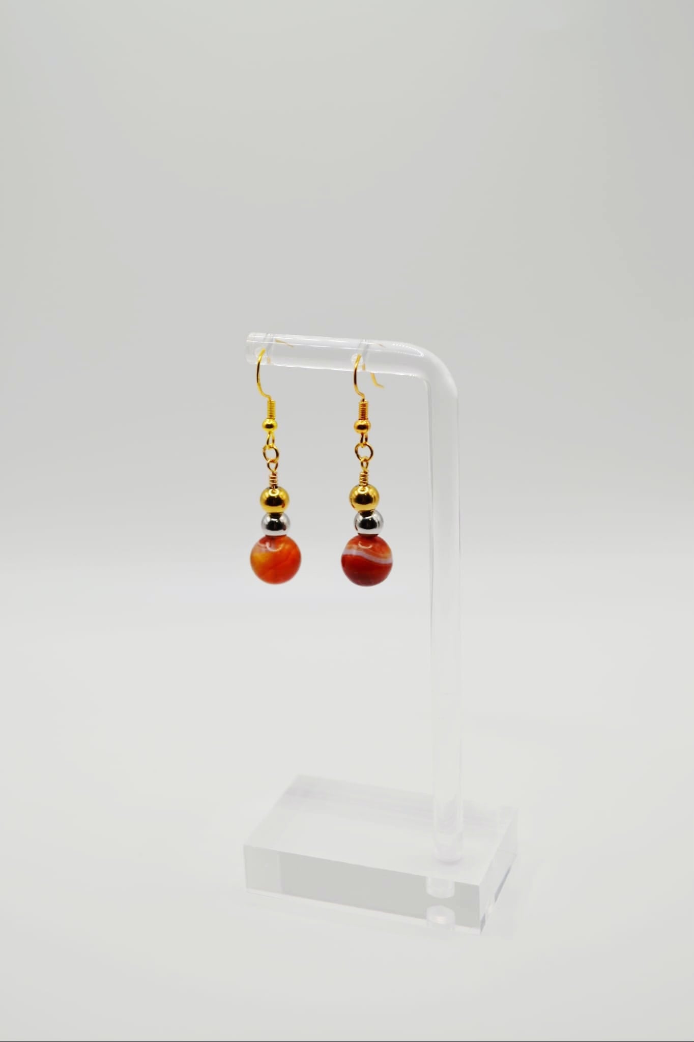 Vizsla red carnelian and gold beaded jewellery set two