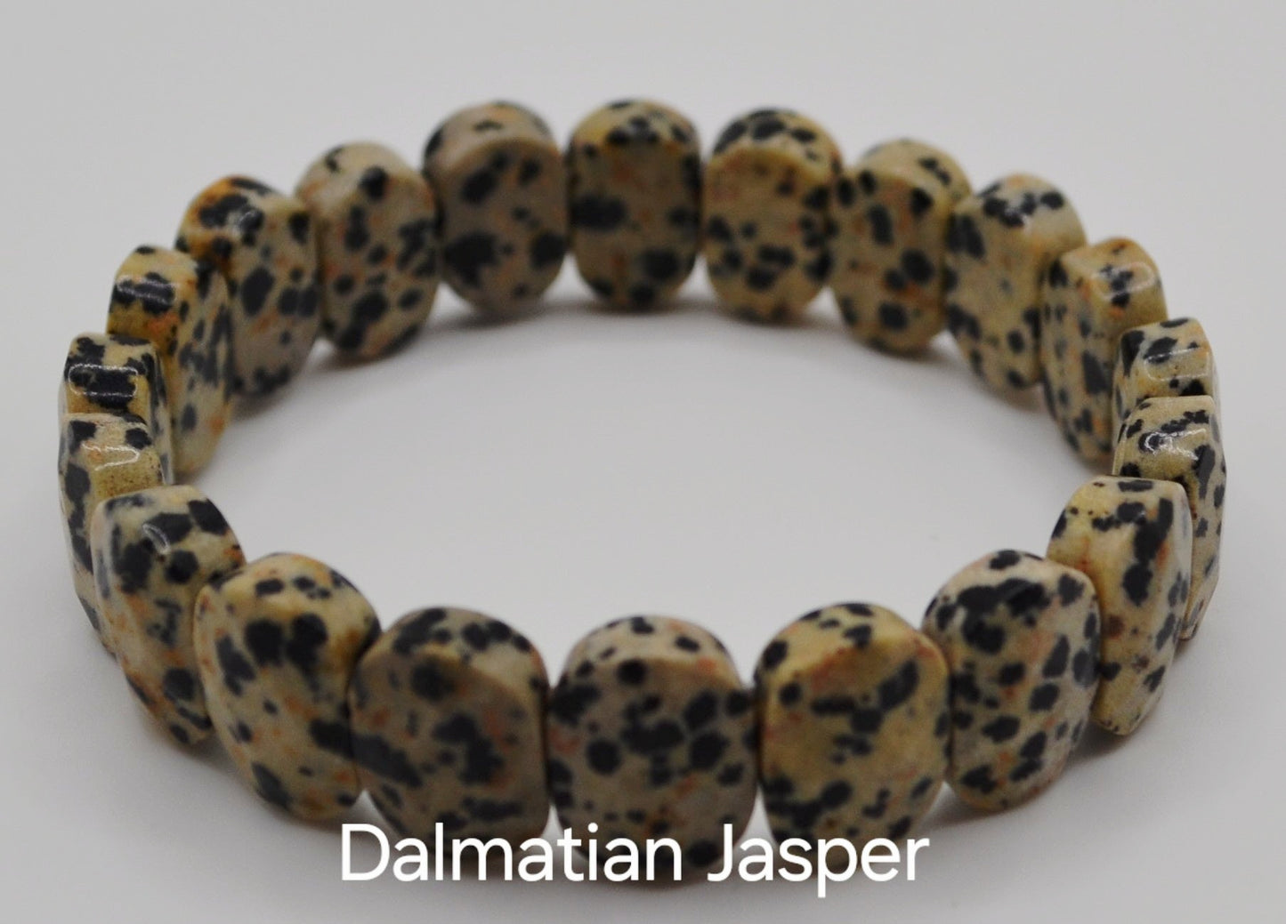 Facted rectangle stone oval beaded bracelets