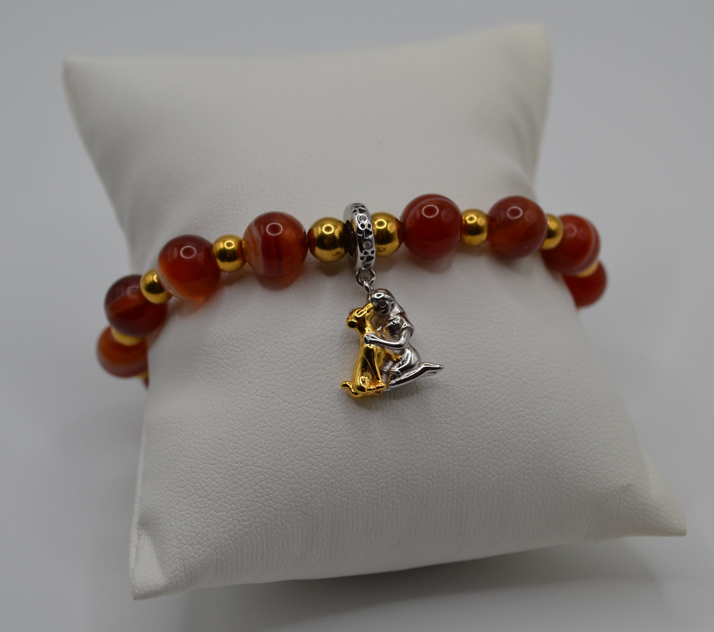 Vizsla dog and girl charm bracelet