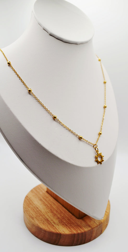 Open sun pendant necklaces