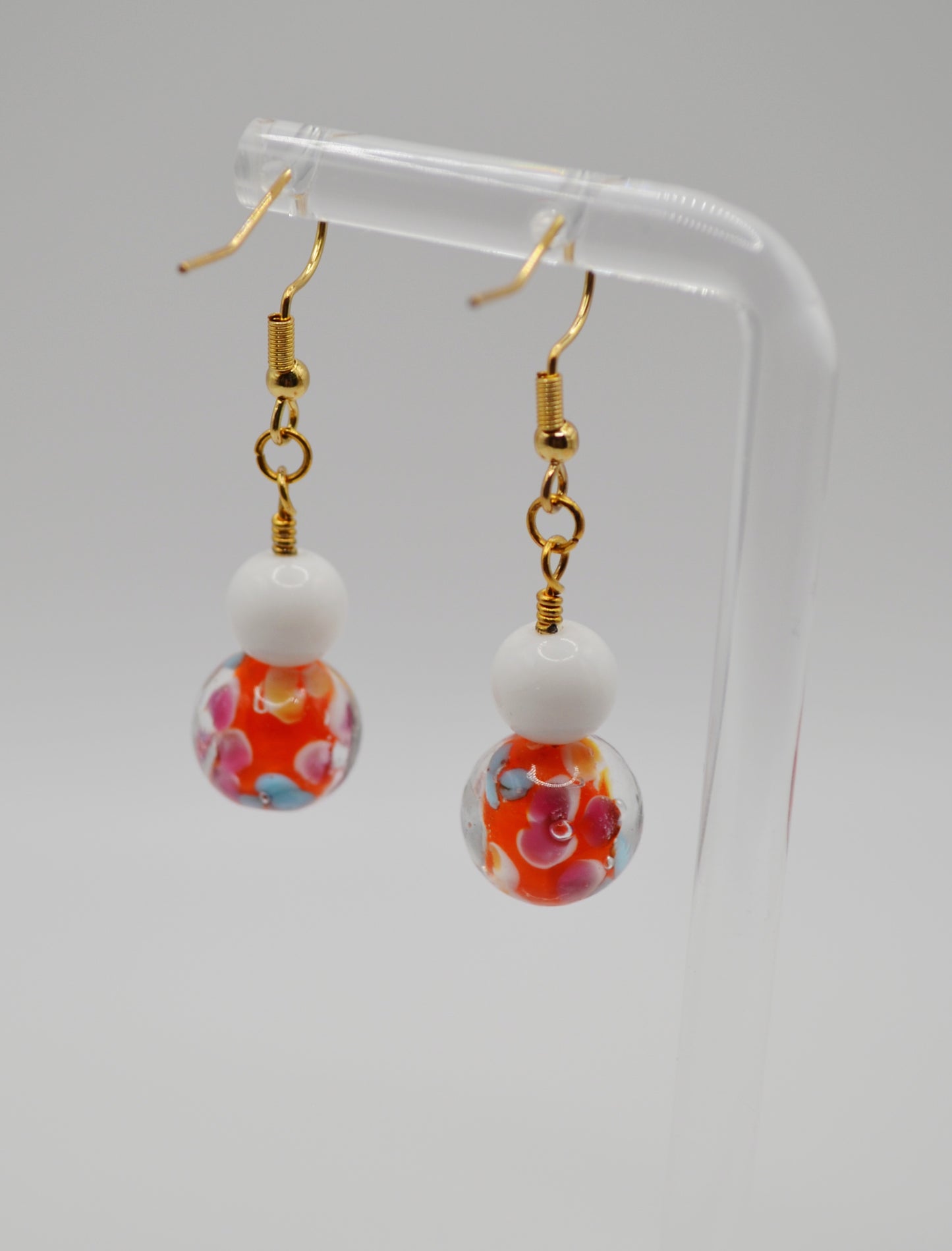 Floral glass earrings