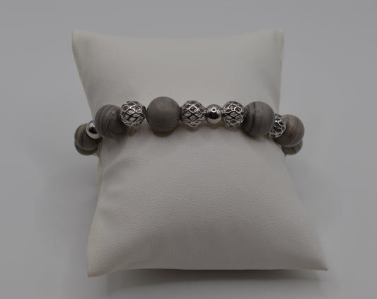 Weimaraner and cage beaded bracelet